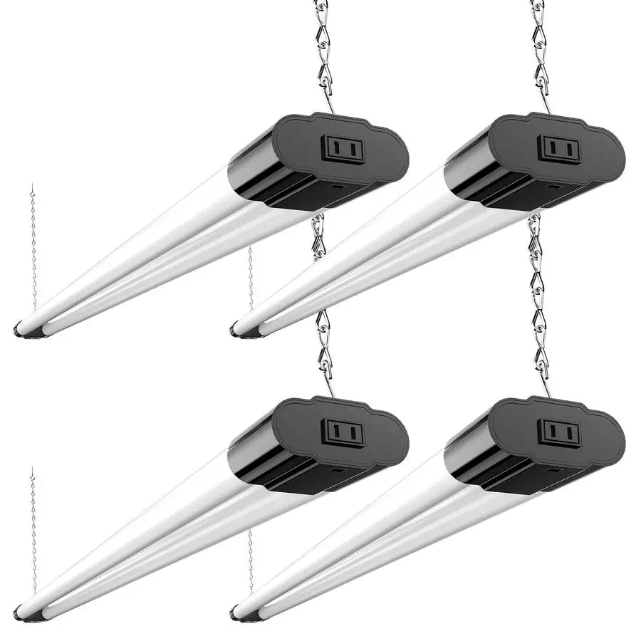 4 Pack Linkable LED Utility Shop Light, 4 FT, 4000 LM, 48 Inch Integrated Fixture for Garage, 40W Equivalent 250W, 5000K Dayligh