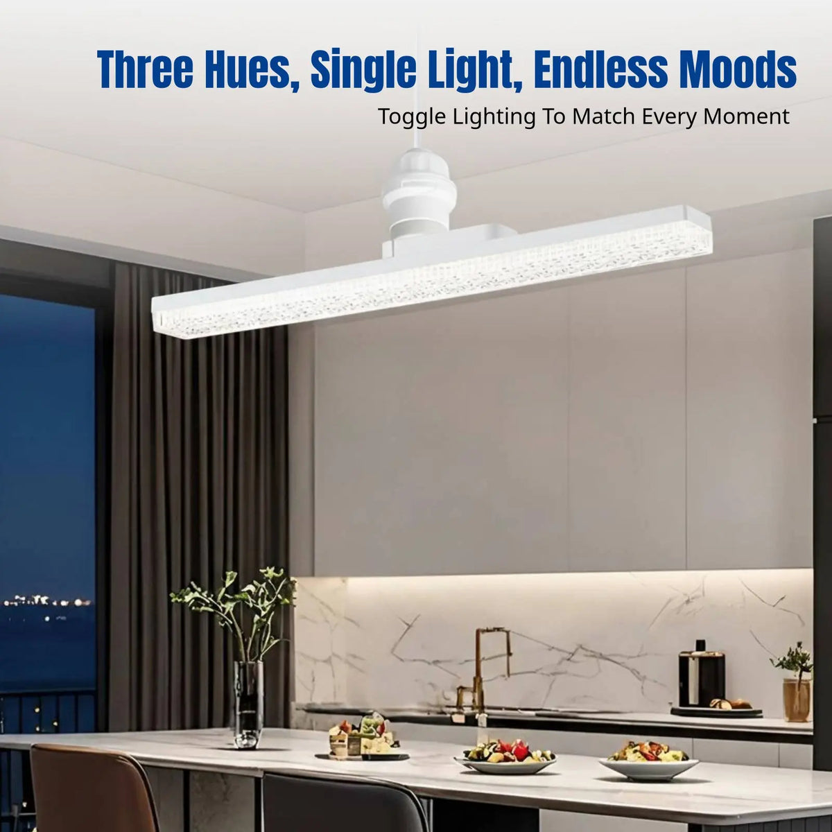 LED Bar Bulb, Ultra Bright, Energy Saving, E27 Base, Tricolor Dimmable, Home Lighting, Crystal Pendant Compatible