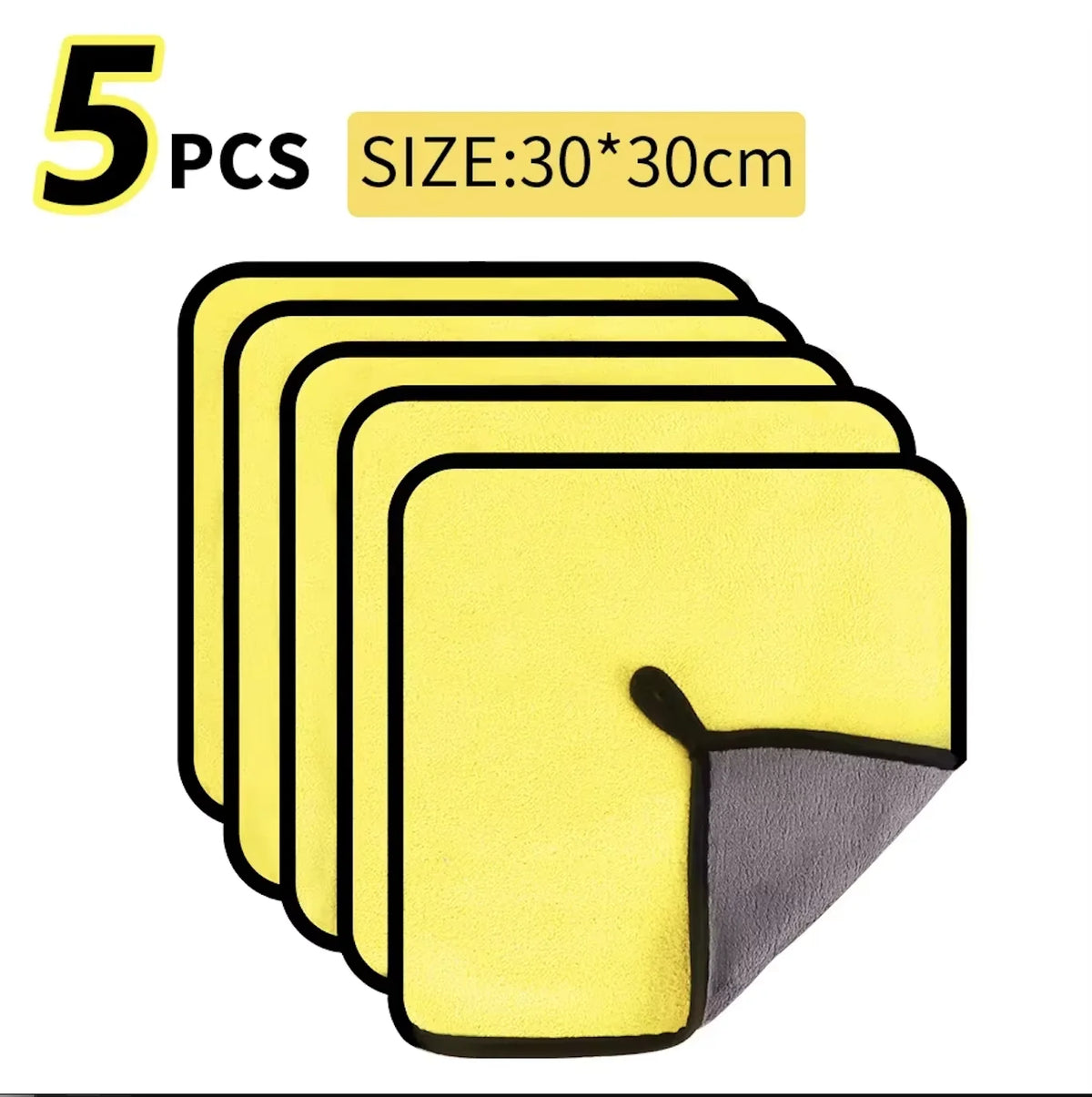 1/2/6/10pcs Microfiber Cleaning Towel Thicken Soft Drying Cloth Car Body Washing Towels Double Layer Clean Rags Car Accessories