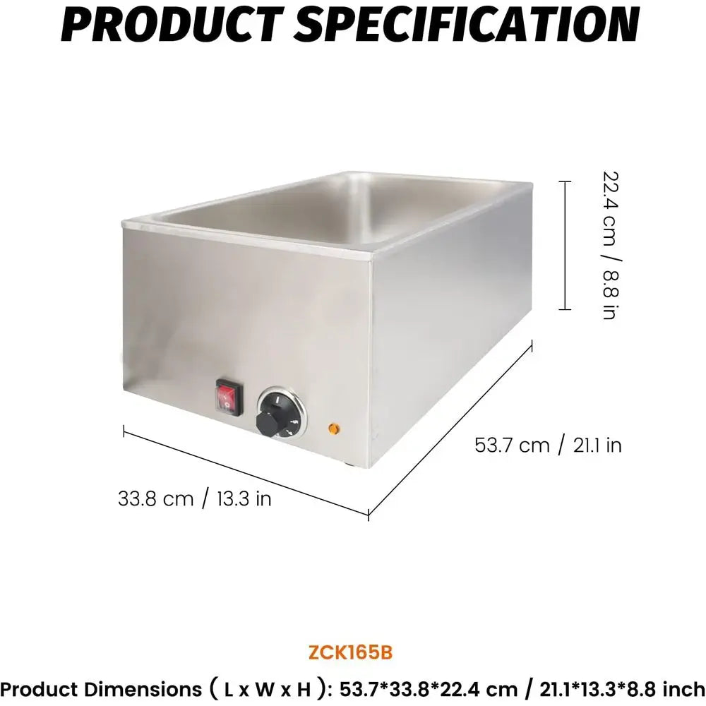 Commercial ood Warmer ull Size Soup Warmer or Catering and Restaurants - 120V, 1200W, its 12"x20" ood Pan