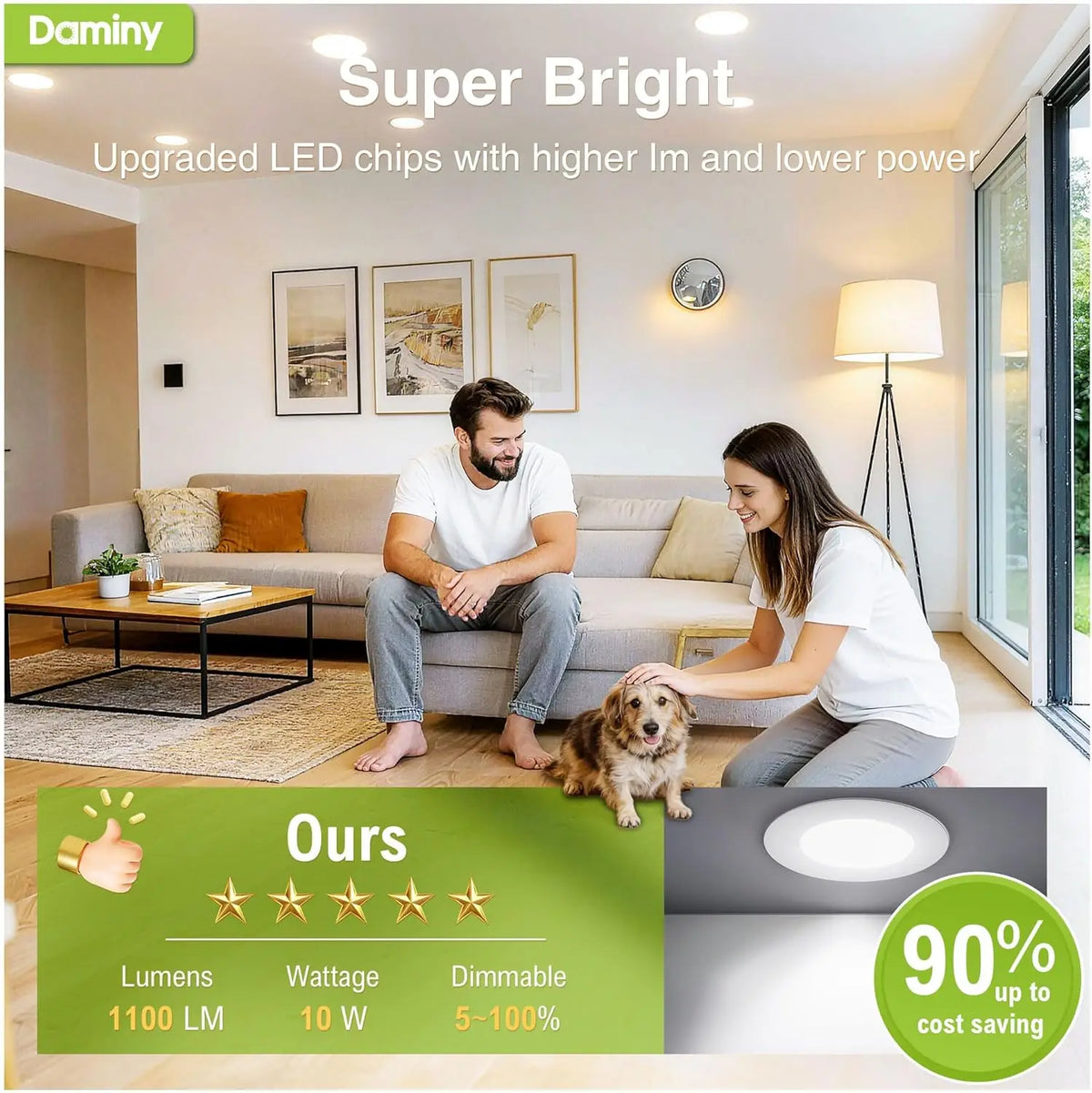 24 Pack 6 Inch LED Recessed Lighting, 5CCT Ultra-Thin, Dimmable Canless Wafer Ceiling Light, 10W High Brightness