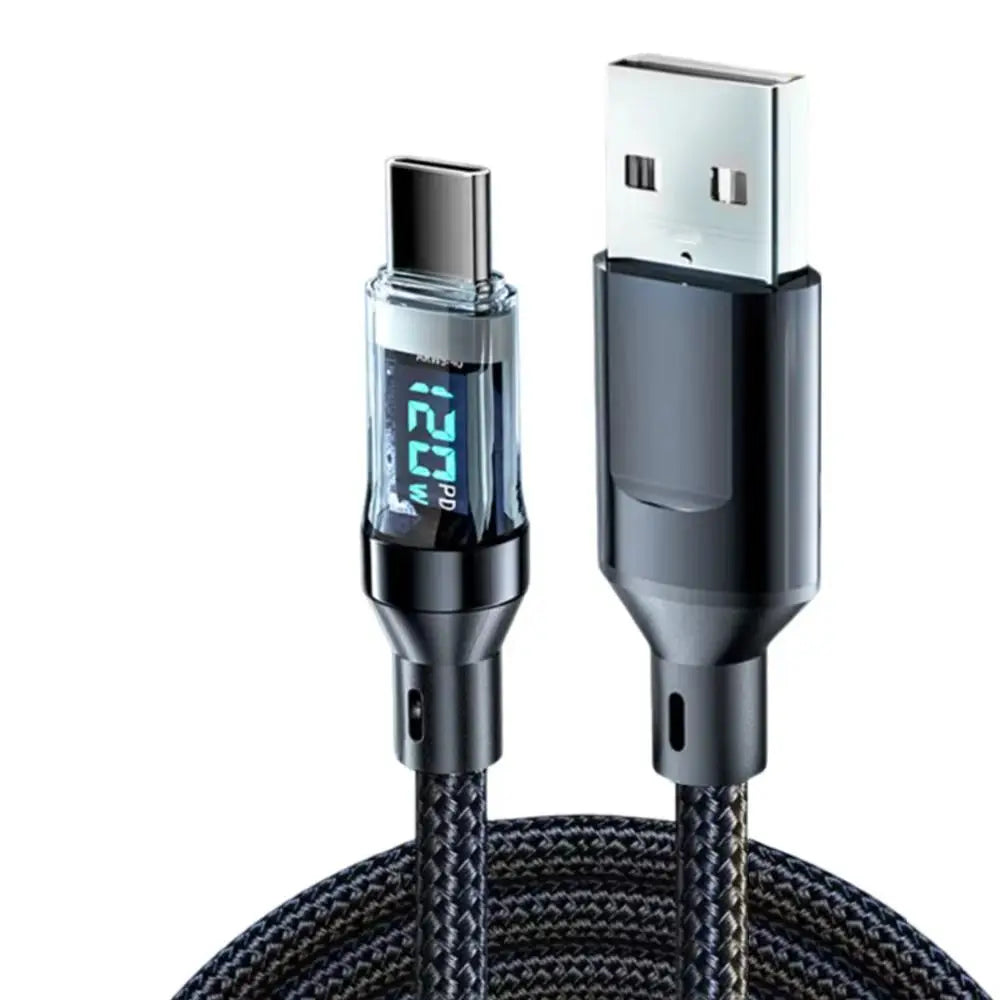 NNBILI 120W A-C and C-C Phone Super Fast Charging Cable with LED display screen, not compatible Xiaomi iPhone、 Samsung