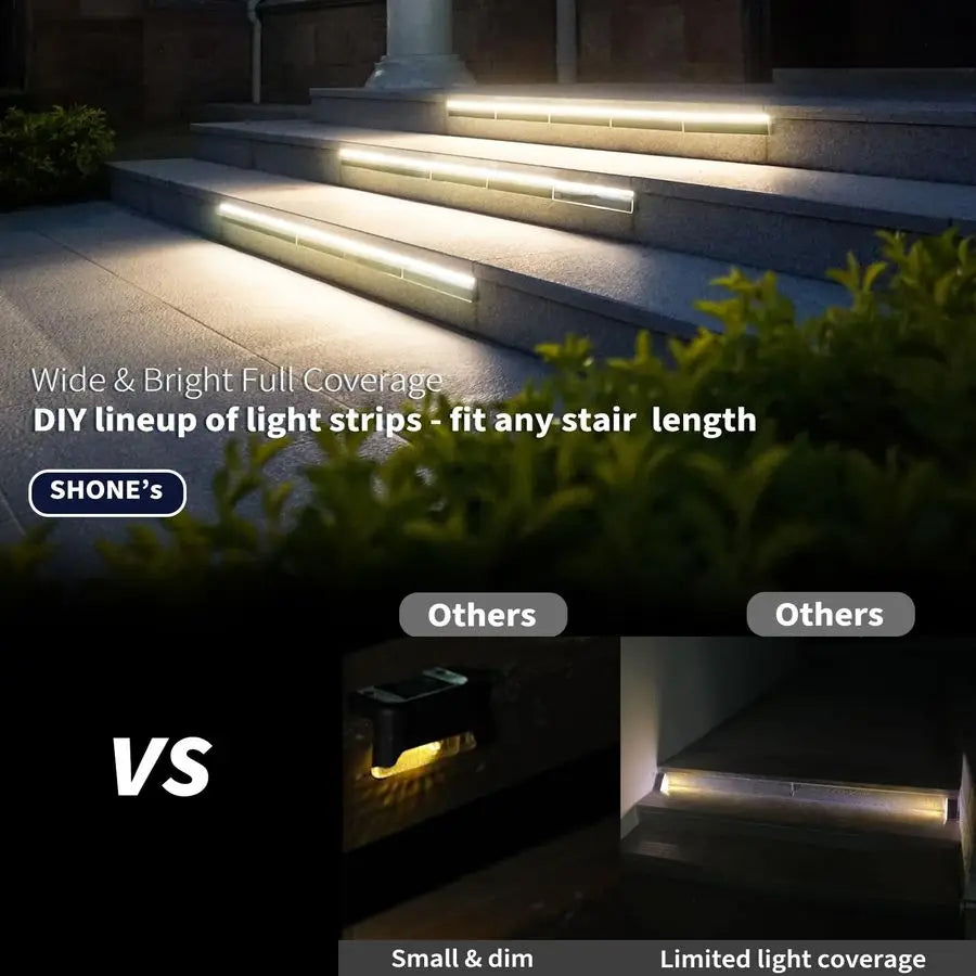 Step Lights for Outside, 33 FocusedBeam HighBrightness LEDs, Waterproof Aluminum Outdoor Stair Light for Risers, Curbsides, Pool