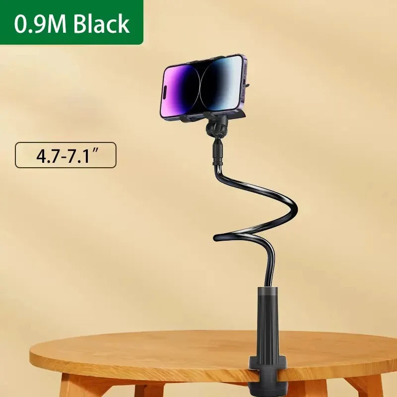 Lazy Bedside DesktopMobile Phone Clamp Bracket Flexible Long Arm Gooseneck Lazy Person Bracket With Handle Overhead Live Bracket