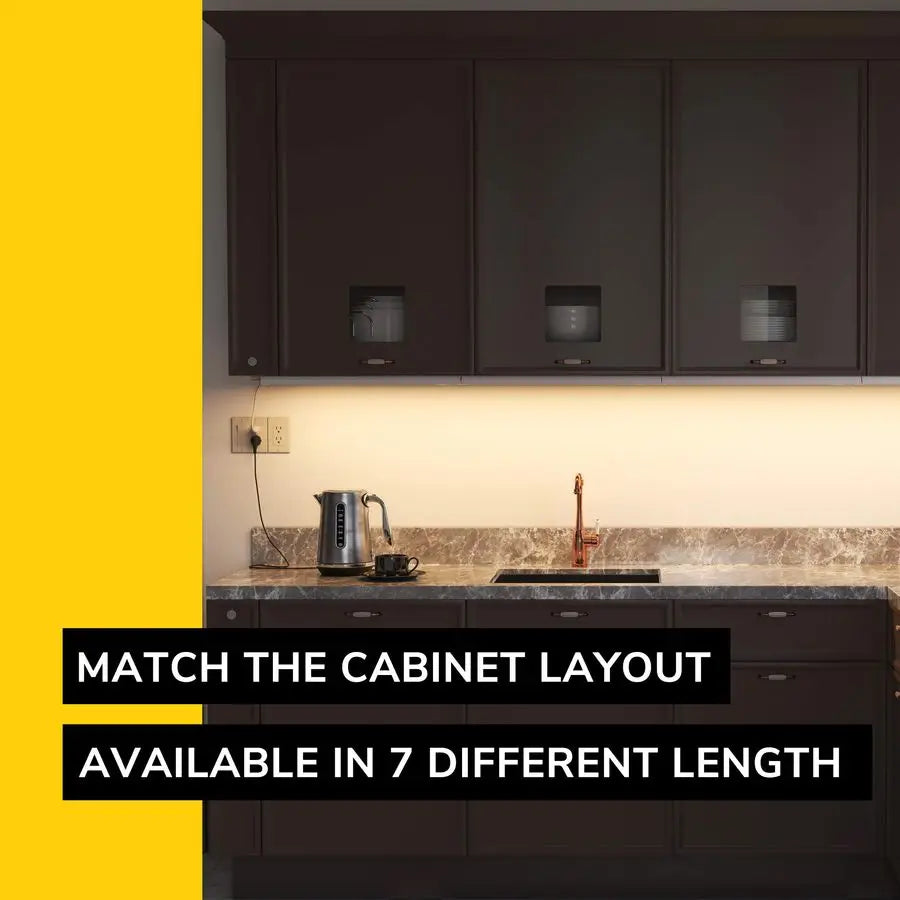 24inch 3 Color Levels LED Under Cabinet Lighting, Hardwired or Pluggedin, Selectable White 2700K 3000K 4000K, Dimmable, White Fi
