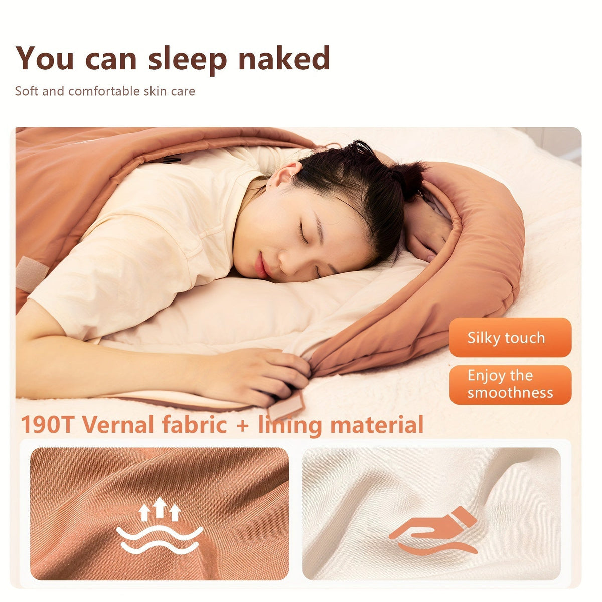 Warm Oval Sleeping Bag with Hat