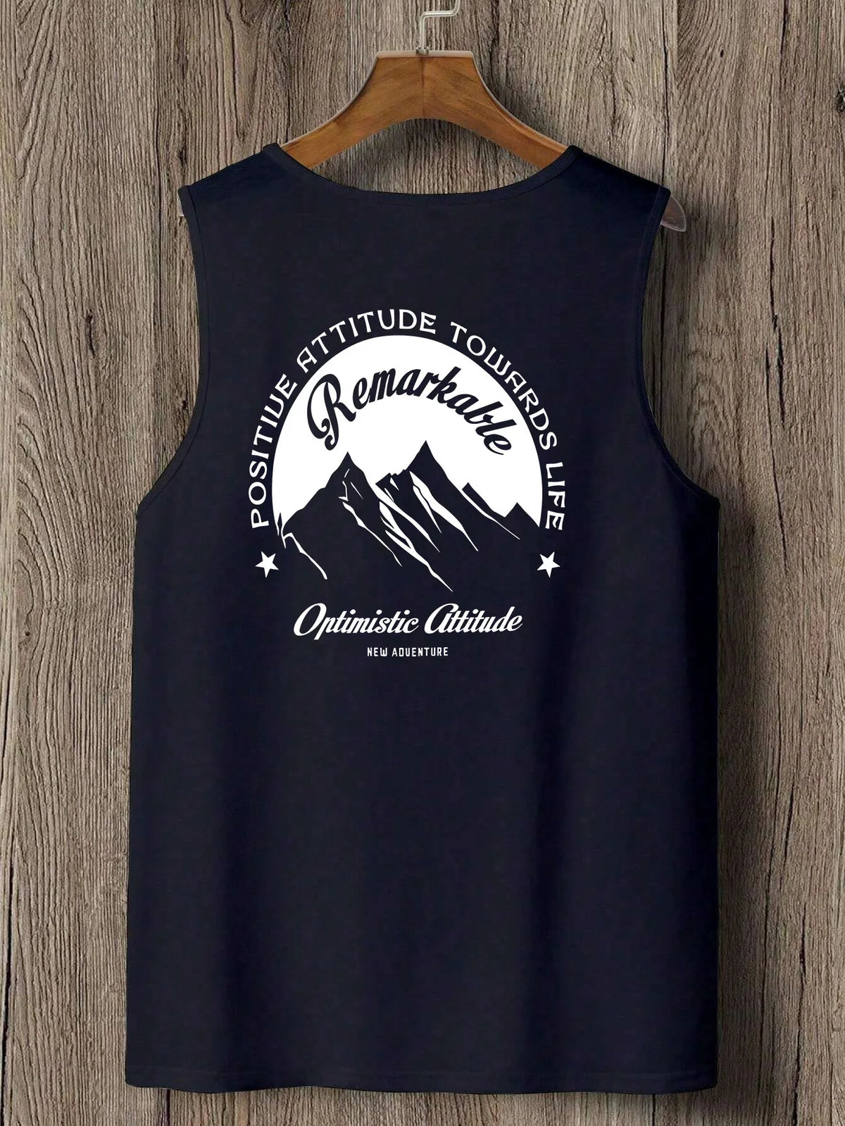 Fashionable trend muscular man, simple and creative individual style snow mountain double-sided print t-shirt