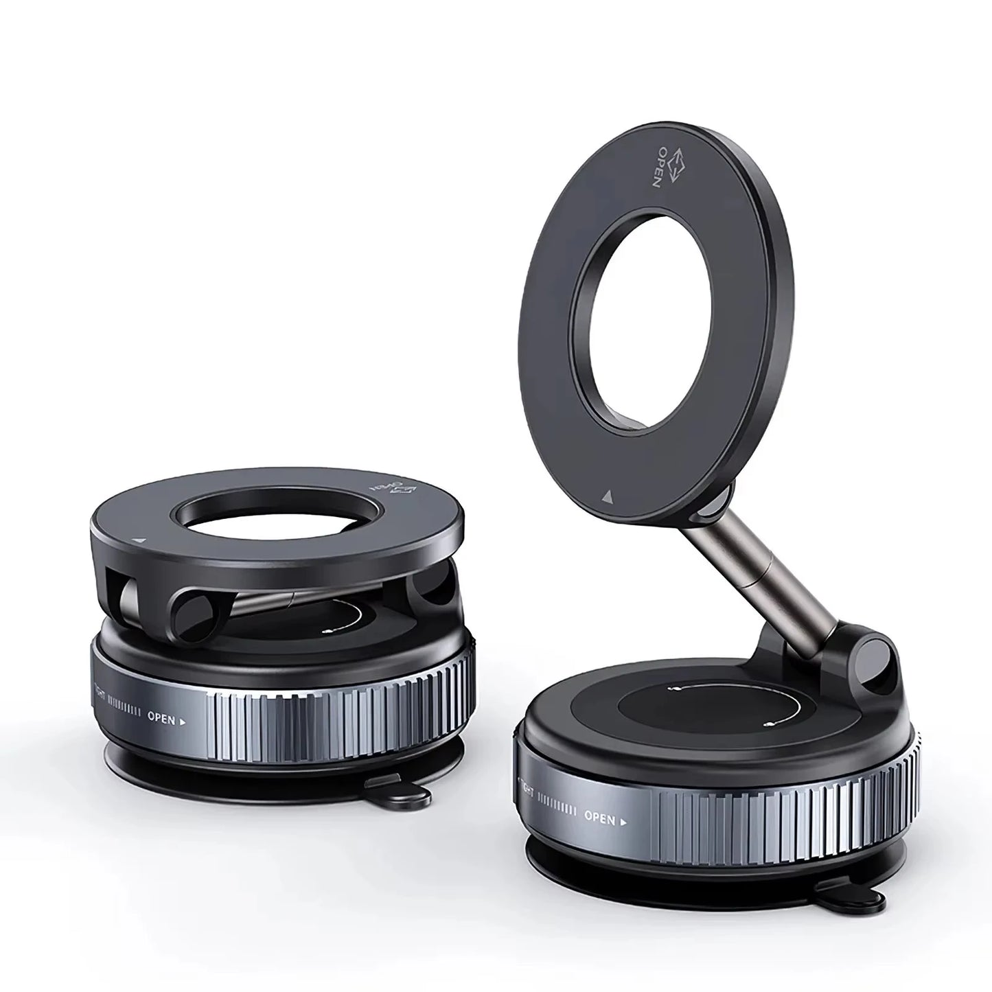 K007 Strong Magnetic Car Phone Holder Foldable Design 360° Adjustable Vacuum Mount for Car/Desk/Bathroom/Universal Use Holder