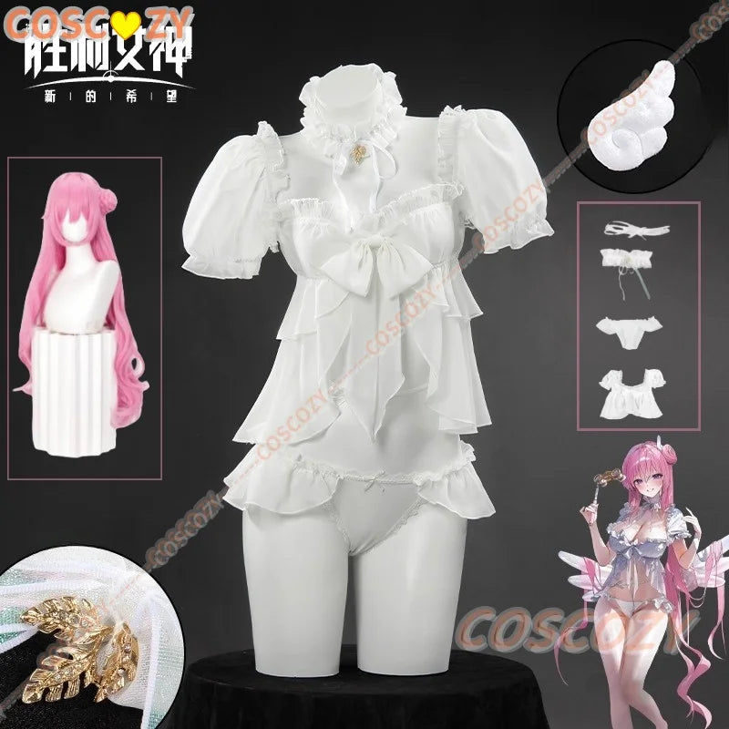 Game NIKKE:The Goddess of Victory Dorothy Cosplay Costume Summer White Swimsuit Shorts Wig Woman Sexy Carnival Bikini Suit