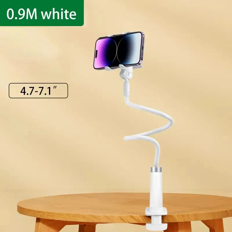 Lazy Bedside DesktopMobile Phone Clamp Bracket Flexible Long Arm Gooseneck Lazy Person Bracket With Handle Overhead Live Bracket