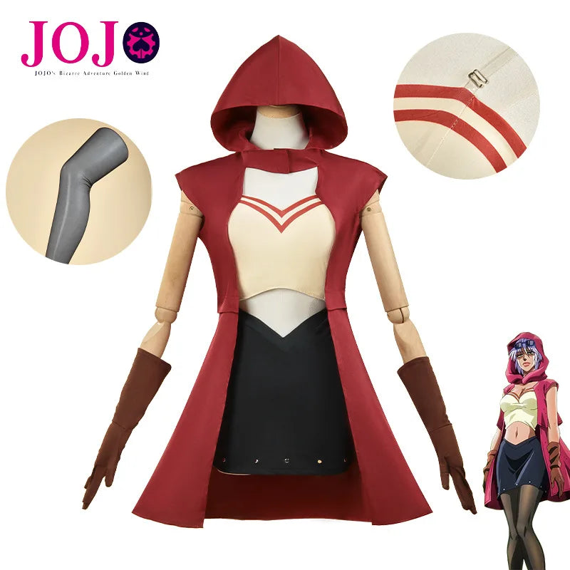 Anime JoJo Bizarre Adventure Cosplay Outfit Inner Wear Gloves Tights Mariah Cute Style Magnetic Girl Halloween Role Play Costume