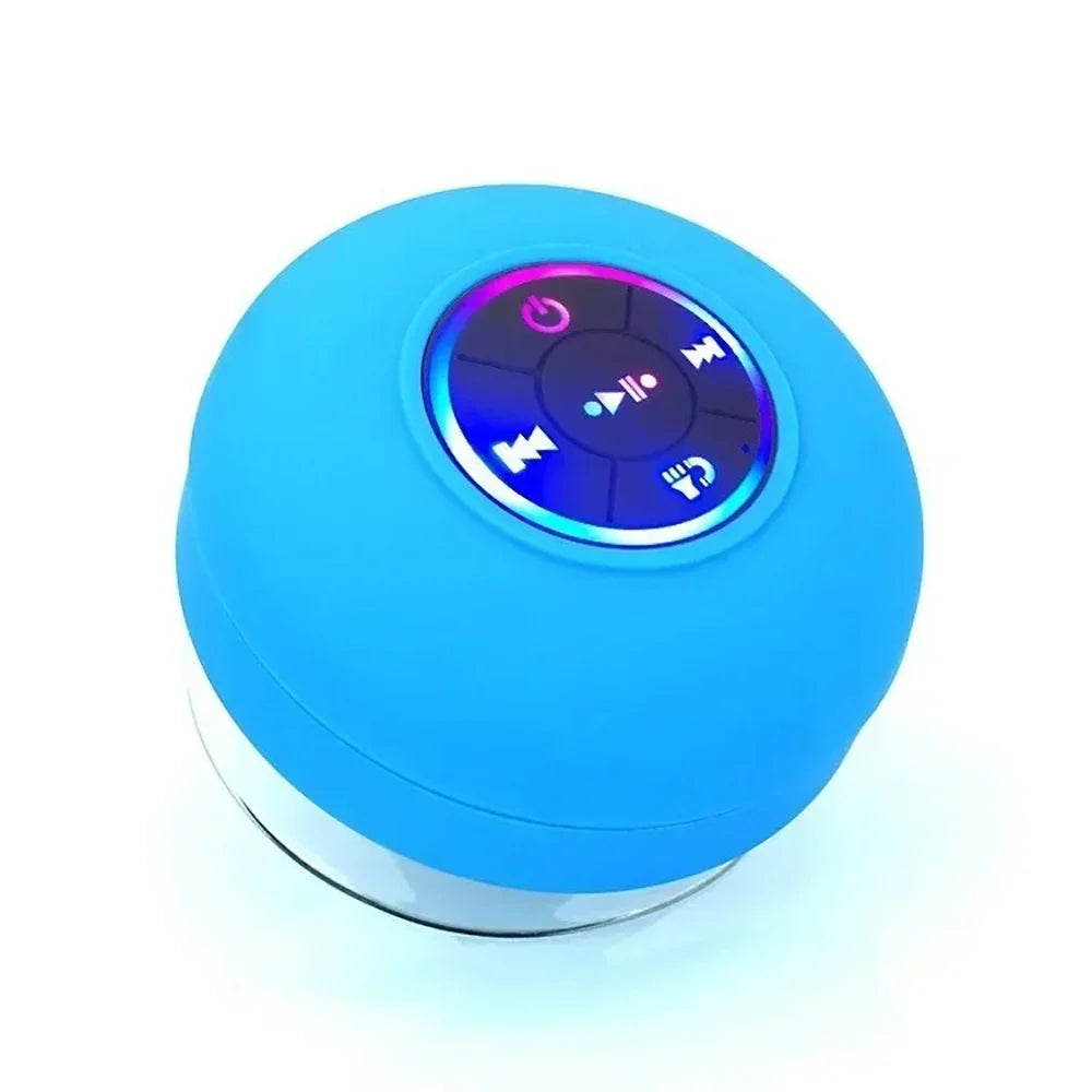 New Bathroom Waterproof Wireless LED Bluetooth Speaker Mini Portable Strong Suction Cup Speaker Outdoor Sports Stereo Speaker