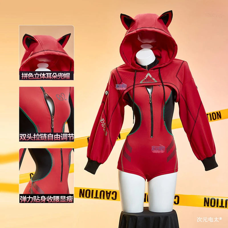 Asuka Langley Soryu Cosplay Anime EVA Cosplay Costume Halloween Carnival Women Sportswear New Red Hooded tight-fitting Uniform