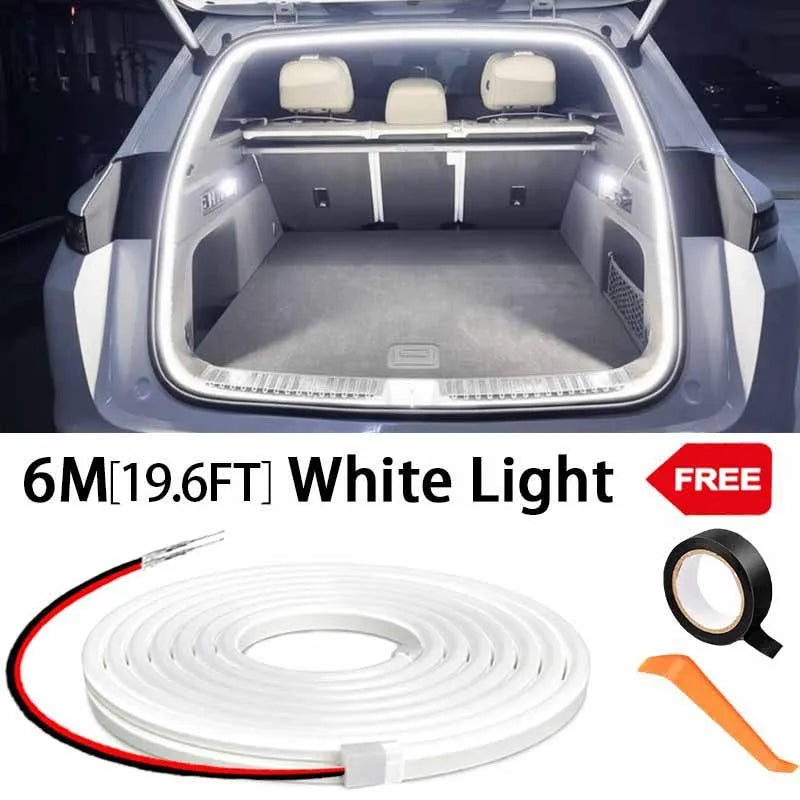 Car high brightness trunk lighting ambient light interior decoration LED wiring free automatic sensing tailgate light strip