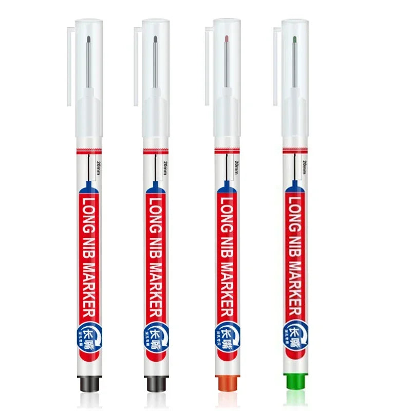4PCS 20mm Deep Hole Long Nib Multi-Purpose Head Markers for Metal Perforating Pen Woodworking Decoration Art Supplies