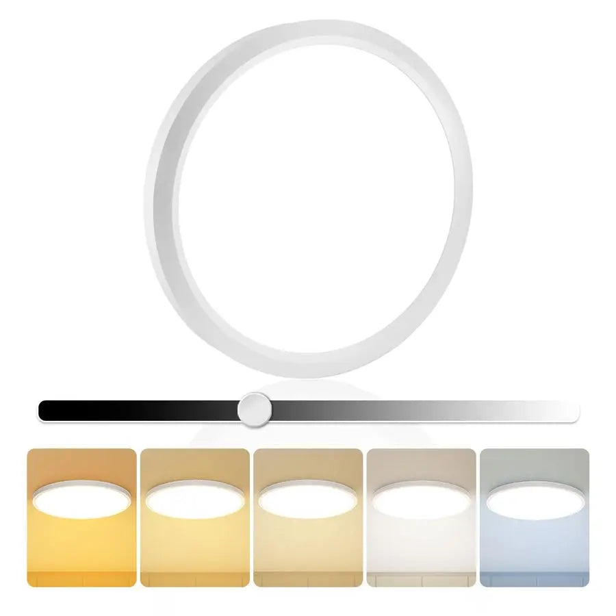 15.8 Inch LED Flush Mount Ceiling Light, 35W, 3850LM, 2700K5000K 5Color Selectable amp Dimmable, White Thin Flat Surface Mount L