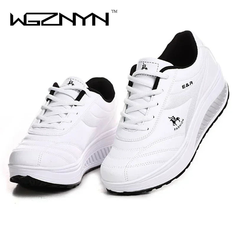NEW Luxury Designer Slimming Swing Shoes Women Fashion Leather Casual Shoes Women Lady Spring Autumn Factory Top Quality heels