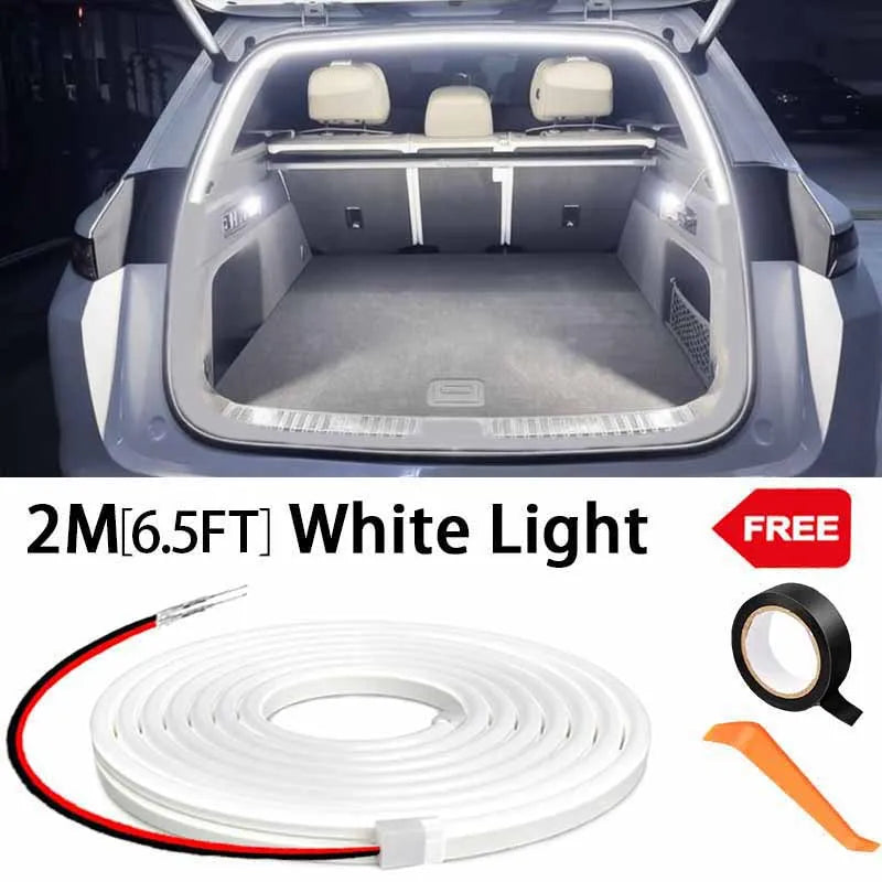 Car high brightness trunk lighting ambient light interior decoration LED wiring free automatic sensing tailgate light strip