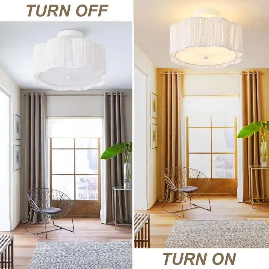 Ceiling Light Fixtures Flush Mount,3Light Boho Light Fixtures Ceiling Mount for Bedroom,Close to Ceiling Light Modern Rattan Cha