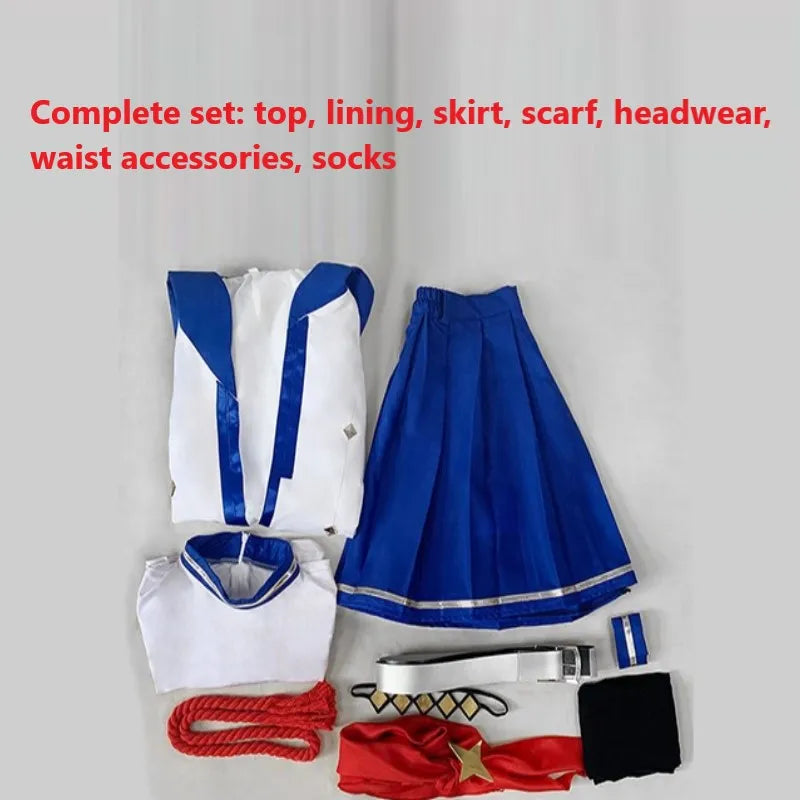 Game Umamusume: Pretty Derby Oguri Cap Cosplay Costume Wig Tail White Sailor Uniform Skirt Coat Woman Lovely Hallowmas Suit