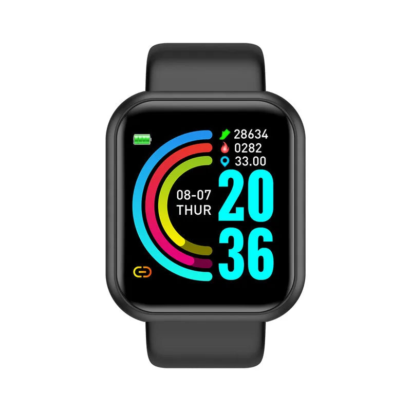Men Watches Smart Watch For Women Fitness Heart Rate Monitor Sports Smartwatch Electronic Calory Music Control Y68 Bracelet Kids