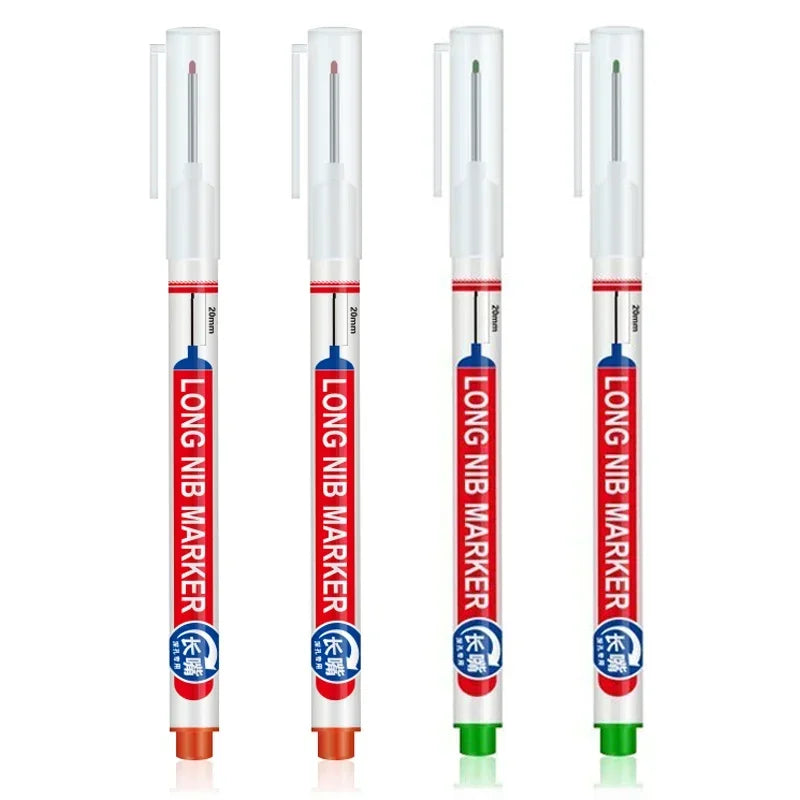 4PCS 20mm Deep Hole Long Nib Multi-Purpose Head Markers for Metal Perforating Pen Woodworking Decoration Art Supplies