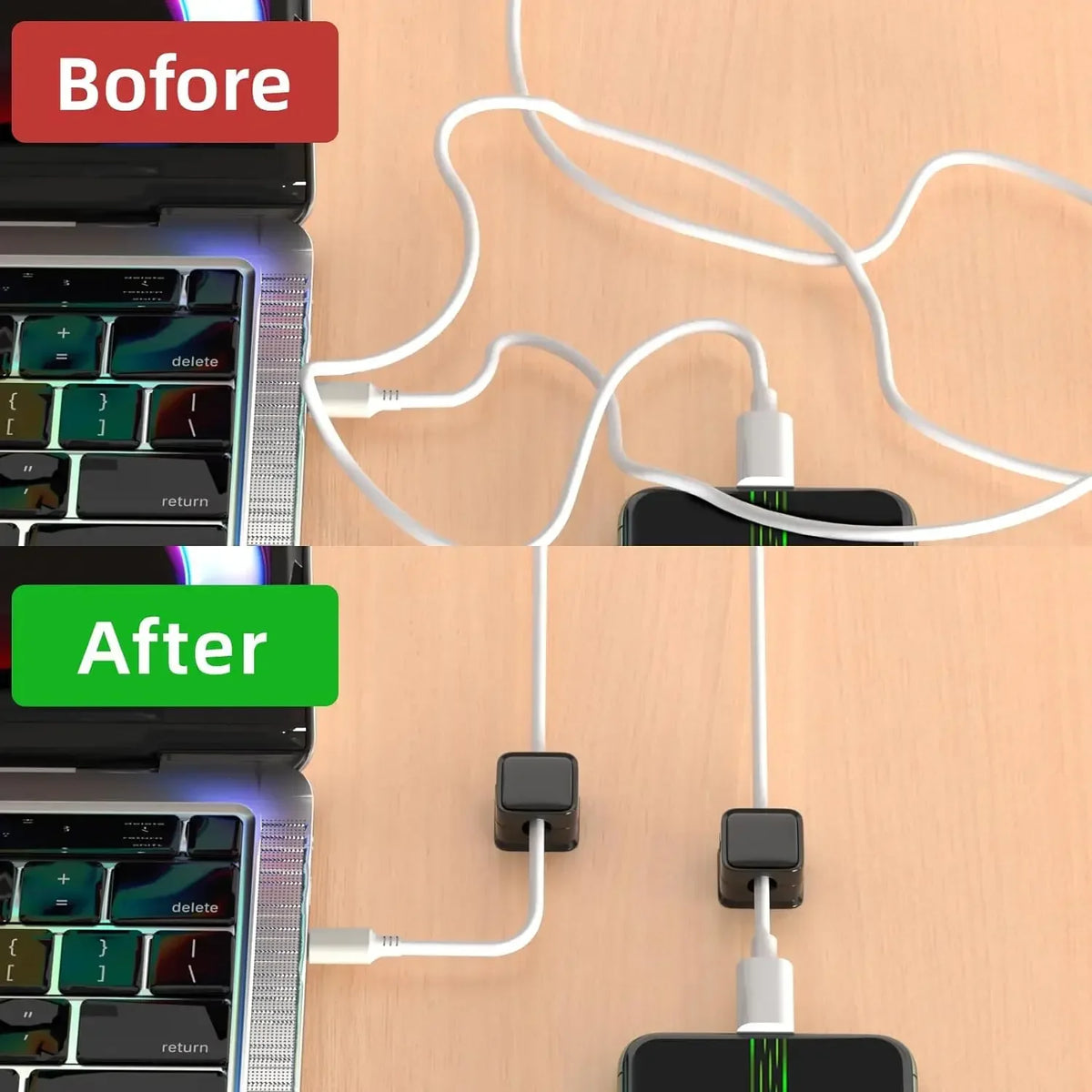3-12 Pcs/Set Magnetic Cable Clips Cable Organiser Adjustable Cord Holder Under Desk Organizing Cable Management Holder