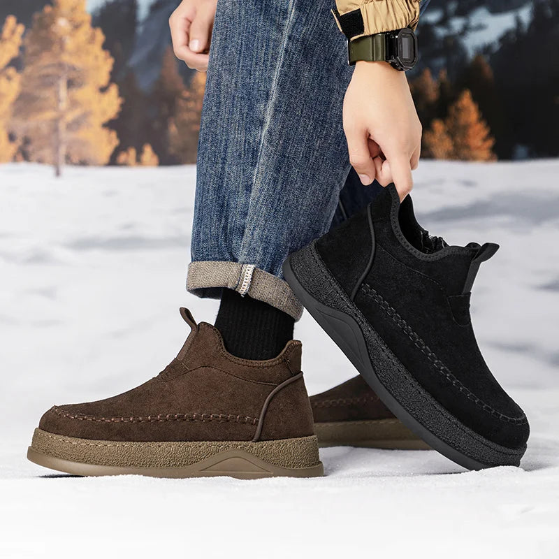 Brown Solid Colour Anti Slip Man Boots 2026 Autumn Hot Sell Men Casual Shoes Four Seasons Light Weight Outdoor High Top Footwear