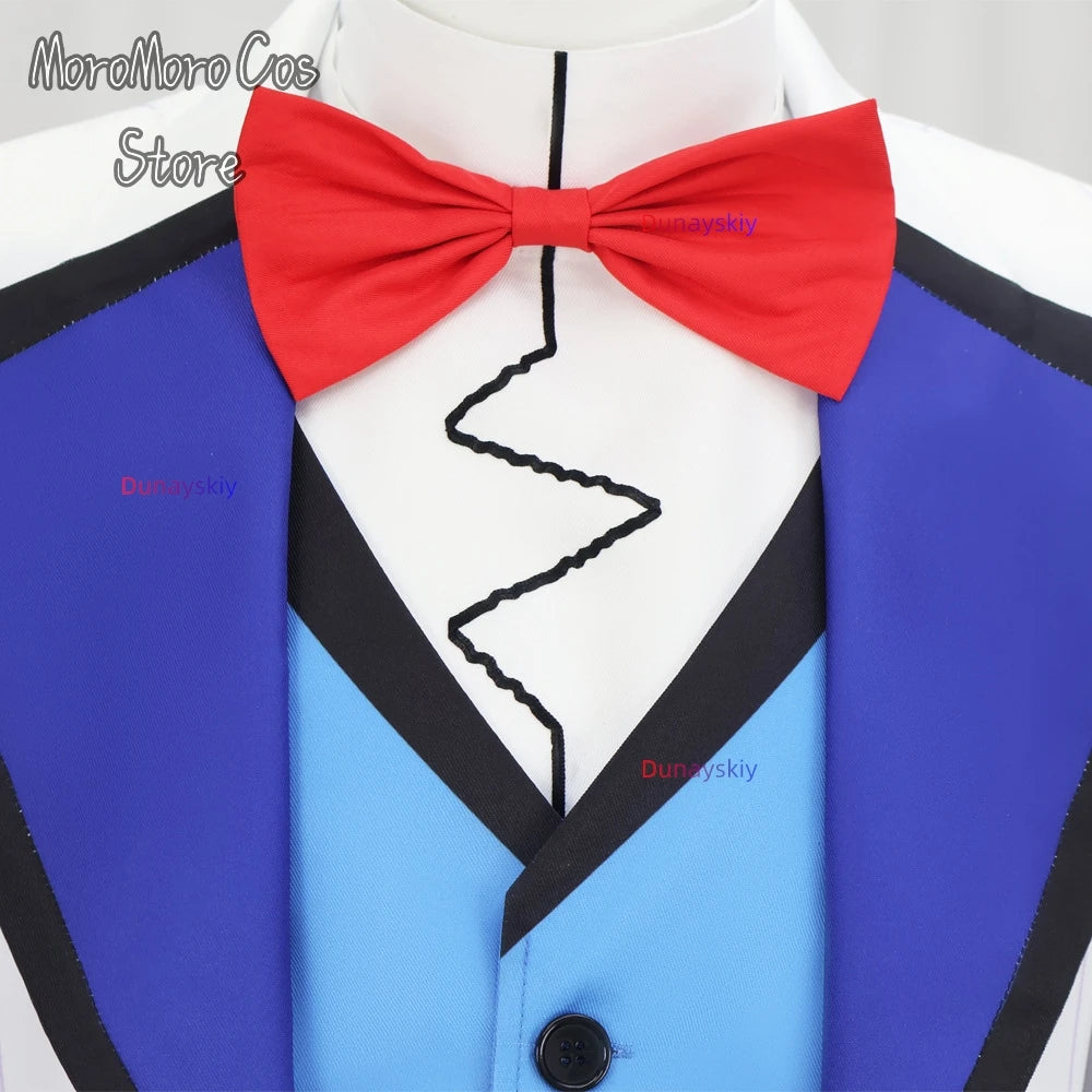 2025 New Anime Cosplay Hotel VOX Cosplay Costume White Suit Top Pants Women Men Halloween Roleplay Clothes
