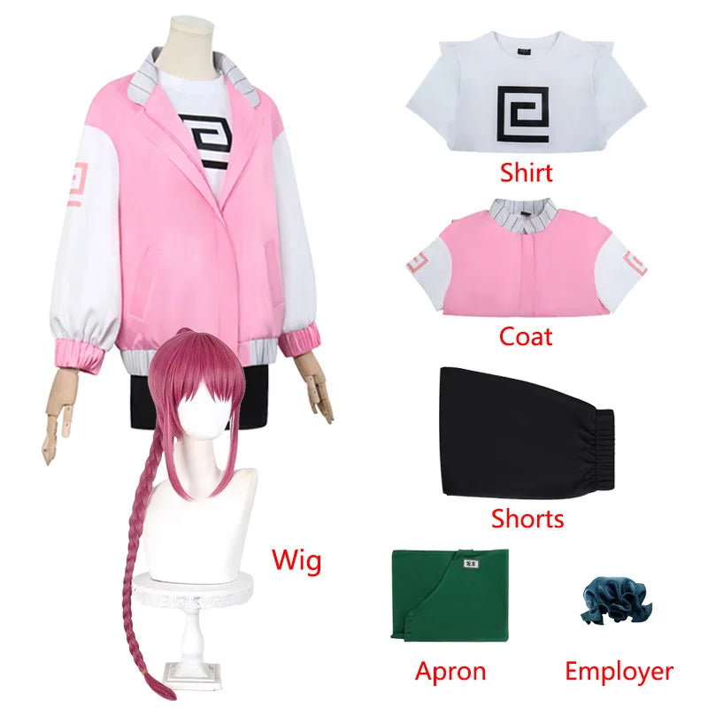 Anime Sakamoto Days Cosplay Lu Shaotang Cosplay Costumes Shirt Shorts Coat Apron Shaotang Lu Wig Suits Halloween Cos Adult Women