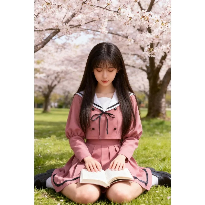 Anime The Fragrant Flower Blooms with Dignity Character Waguri Kaoruko Cosplay Costume Shirt Dress Bow Tie School Uniform Women