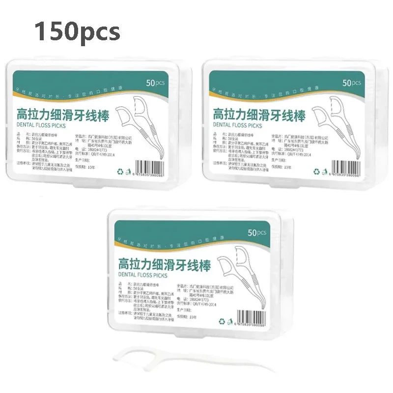 1/2/5/10 Box Portable Disposable Dental Floss Plastic Toothpick High-tension Dental Floss Stick Dental Floss Box ﻿Oral Care
