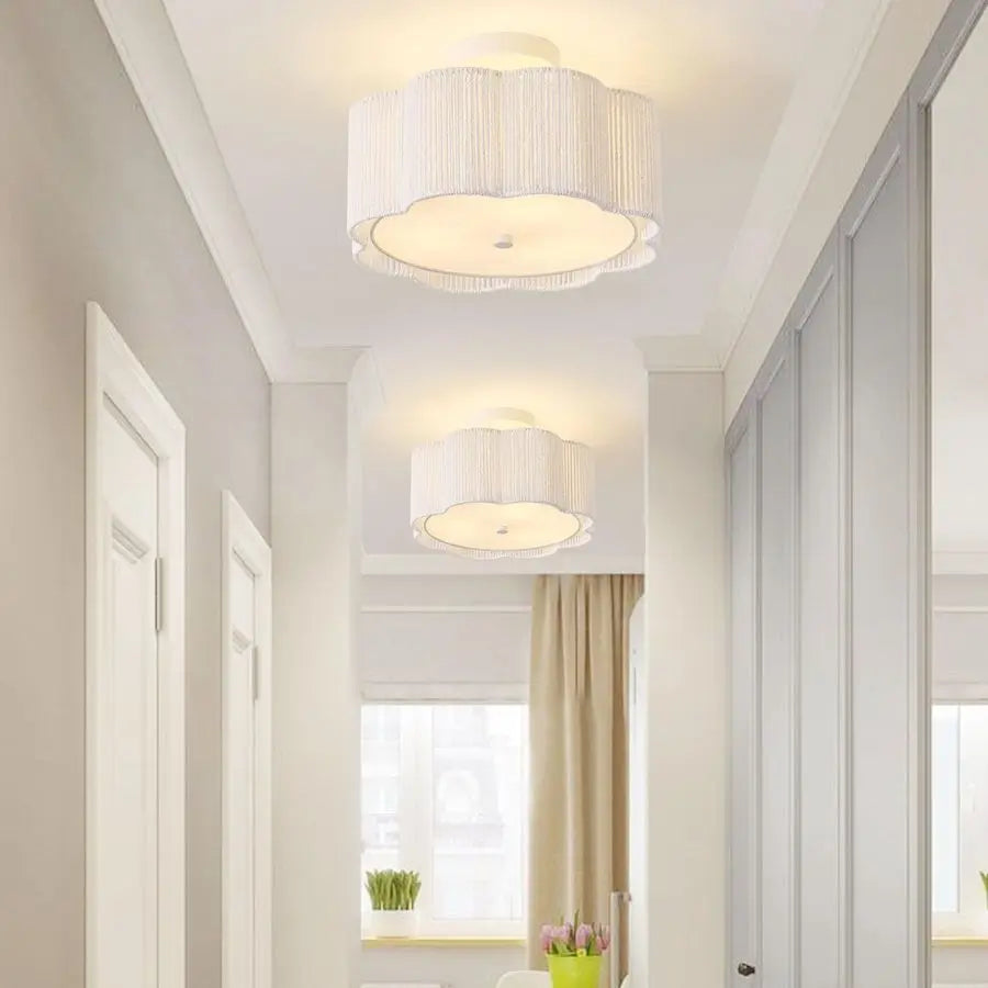 Ceiling Light Fixtures Flush Mount,3Light Boho Light Fixtures Ceiling Mount for Bedroom,Close to Ceiling Light Modern Rattan Cha
