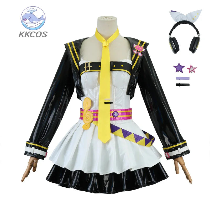 Anime Muse Dash Rinn Lenn Game Cosplay Costume Uniform Jacket Skirt Wig Halloween Party Role Play Outfits for Women Men KKCos