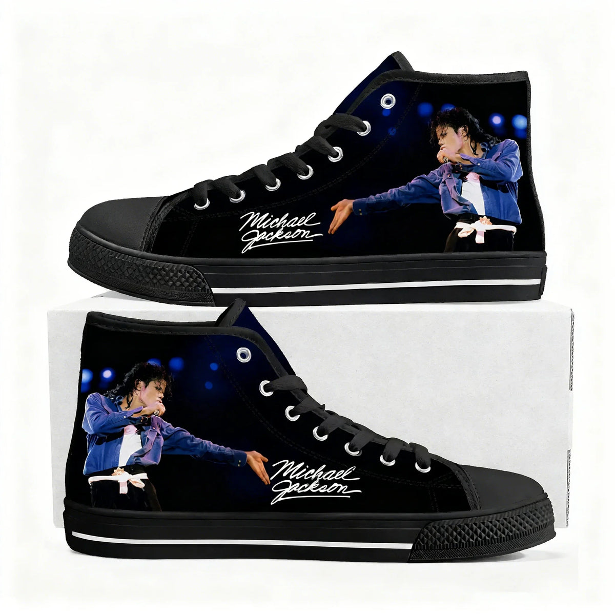 Michael Jackson Dance Singer High Top Sneakers Mens Womens Lightweight Canvas Sneaker Ghana Hiking Casual Custom Shoes