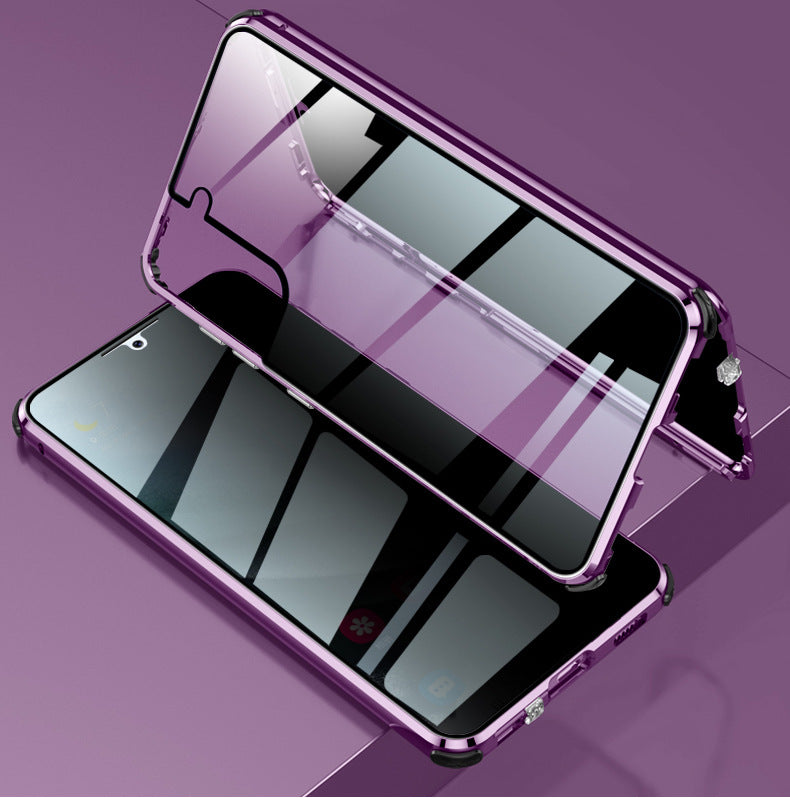 Metal Shield Dual-Sided Glass Case for Samsung S21/S23