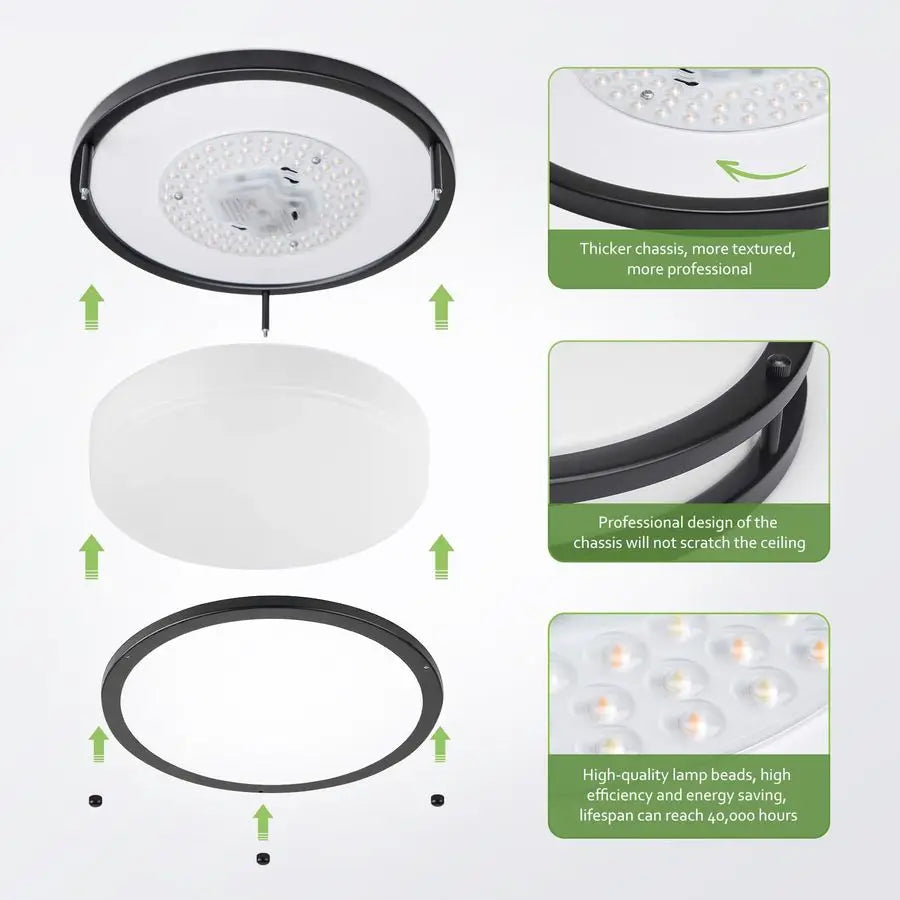 Mount Ceiling Light 2 Pack 36W 3000K 3500K 4000K 5000K 6000K Dimmable Led Ceiling Light Fixture for Kitchen Hallway Bedroom Bath