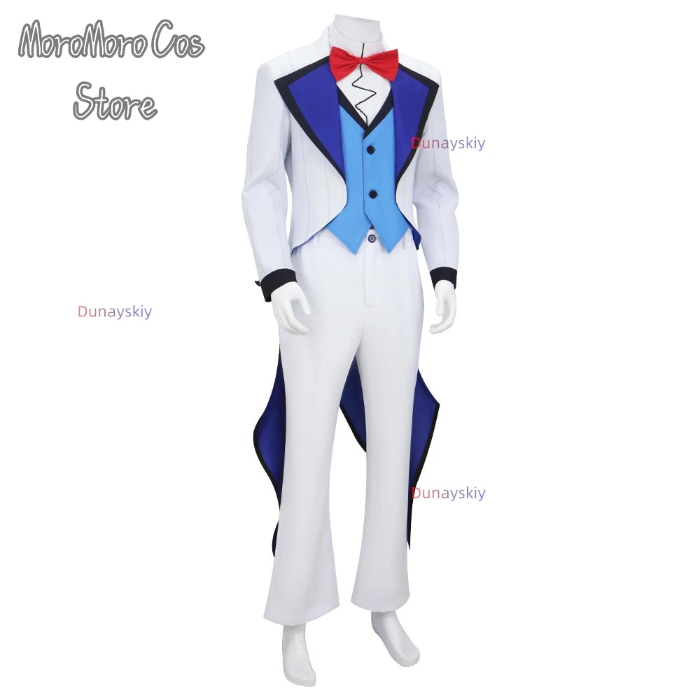2025 New Anime Cosplay Hotel VOX Cosplay Costume White Suit Top Pants Women Men Halloween Roleplay Clothes