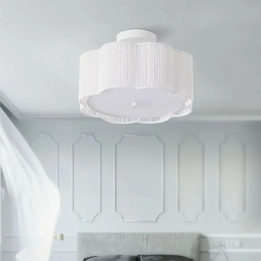 Ceiling Light Fixtures Flush Mount,3Light Boho Light Fixtures Ceiling Mount for Bedroom,Close to Ceiling Light Modern Rattan Cha
