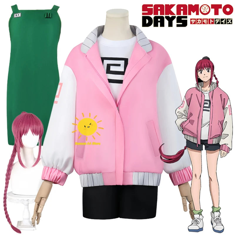 Anime Sakamoto Days Cosplay Lu Shaotang Cosplay Costumes Shirt Shorts Coat Apron Shaotang Lu Wig Suits Halloween Cos Adult Women