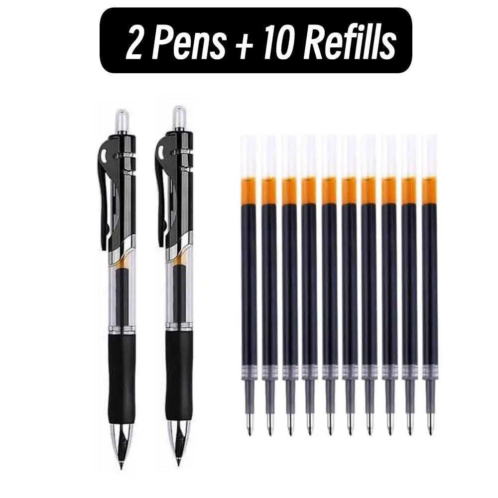 Clearance_Gel Pen Set Black Blue Ballpoint 0.5 mm Refills Cute School & office writing pens supplies Kawaii Korean Stationery_Co