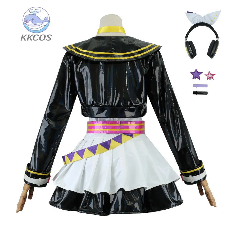 Anime Muse Dash Rinn Lenn Game Cosplay Costume Uniform Jacket Skirt Wig Halloween Party Role Play Outfits for Women Men KKCos
