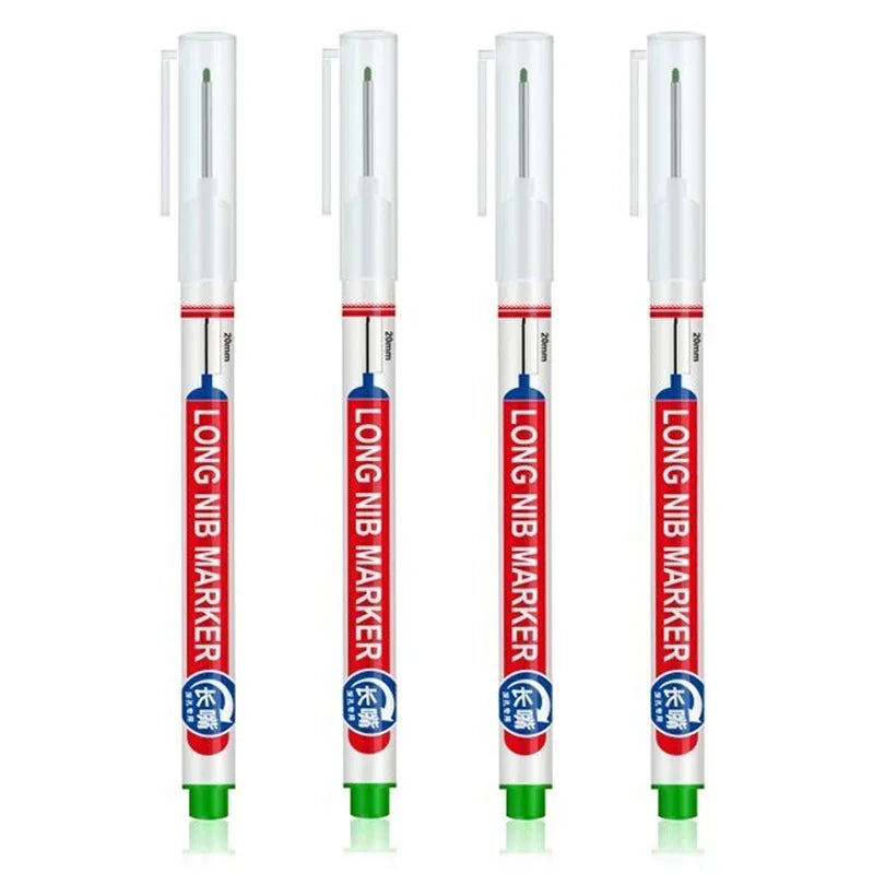 4PCS 20mm Deep Hole Long Nib Multi-Purpose Head Markers for Metal Perforating Pen Woodworking Decoration Art Supplies