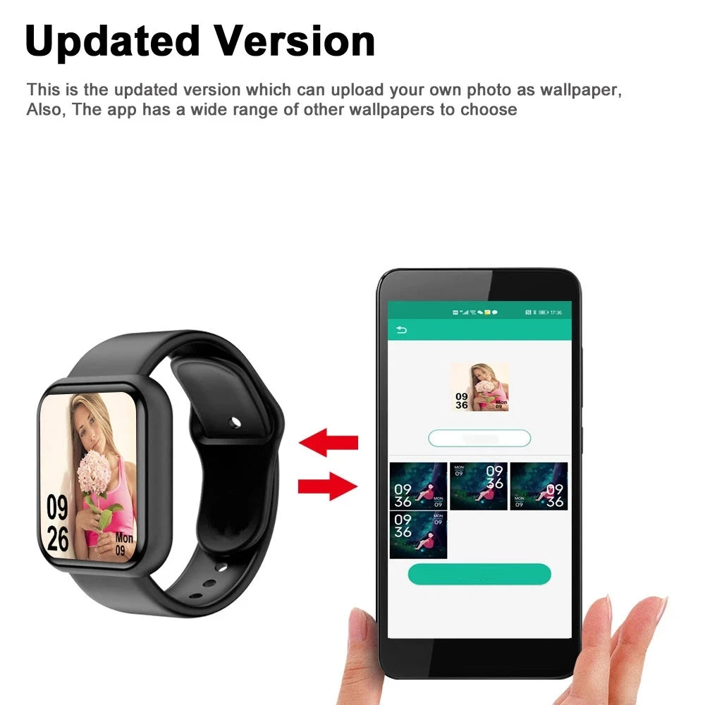 Men Watches Smart Watch For Women Fitness Heart Rate Monitor Sports Smartwatch Electronic Calory Music Control Y68 Bracelet Kids