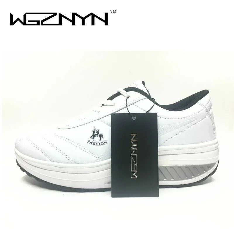 NEW Luxury Designer Slimming Swing Shoes Women Fashion Leather Casual Shoes Women Lady Spring Autumn Factory Top Quality heels