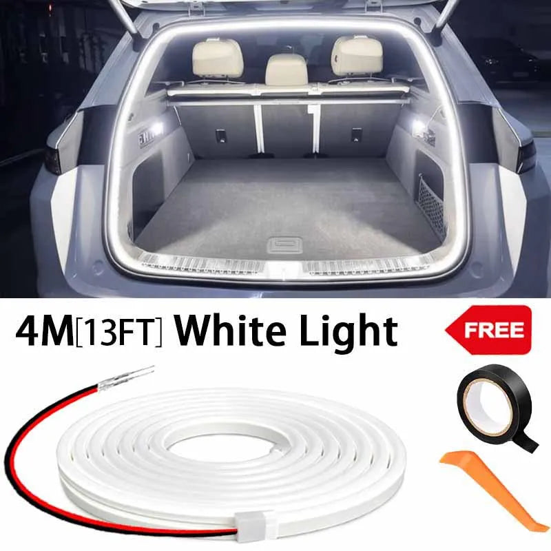 Car high brightness trunk lighting ambient light interior decoration LED wiring free automatic sensing tailgate light strip