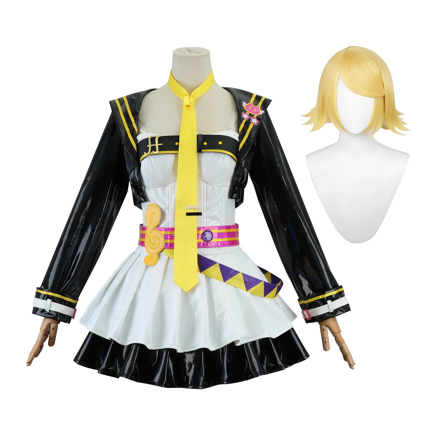 Anime Muse Dash Rinn Lenn Game Cosplay Costume Uniform Jacket Skirt Wig Halloween Party Role Play Outfits for Women Men KKCos
