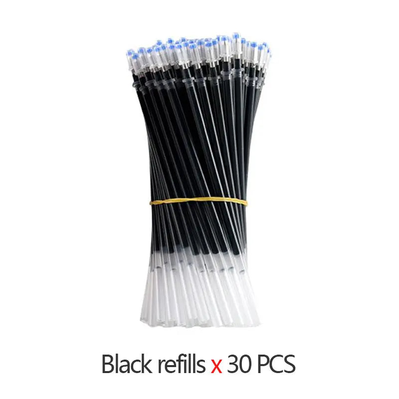 Clearance_Gel Pen Set Black Blue Ballpoint 0.5 mm Refills Cute School & office writing pens supplies Kawaii Korean Stationery_Co
