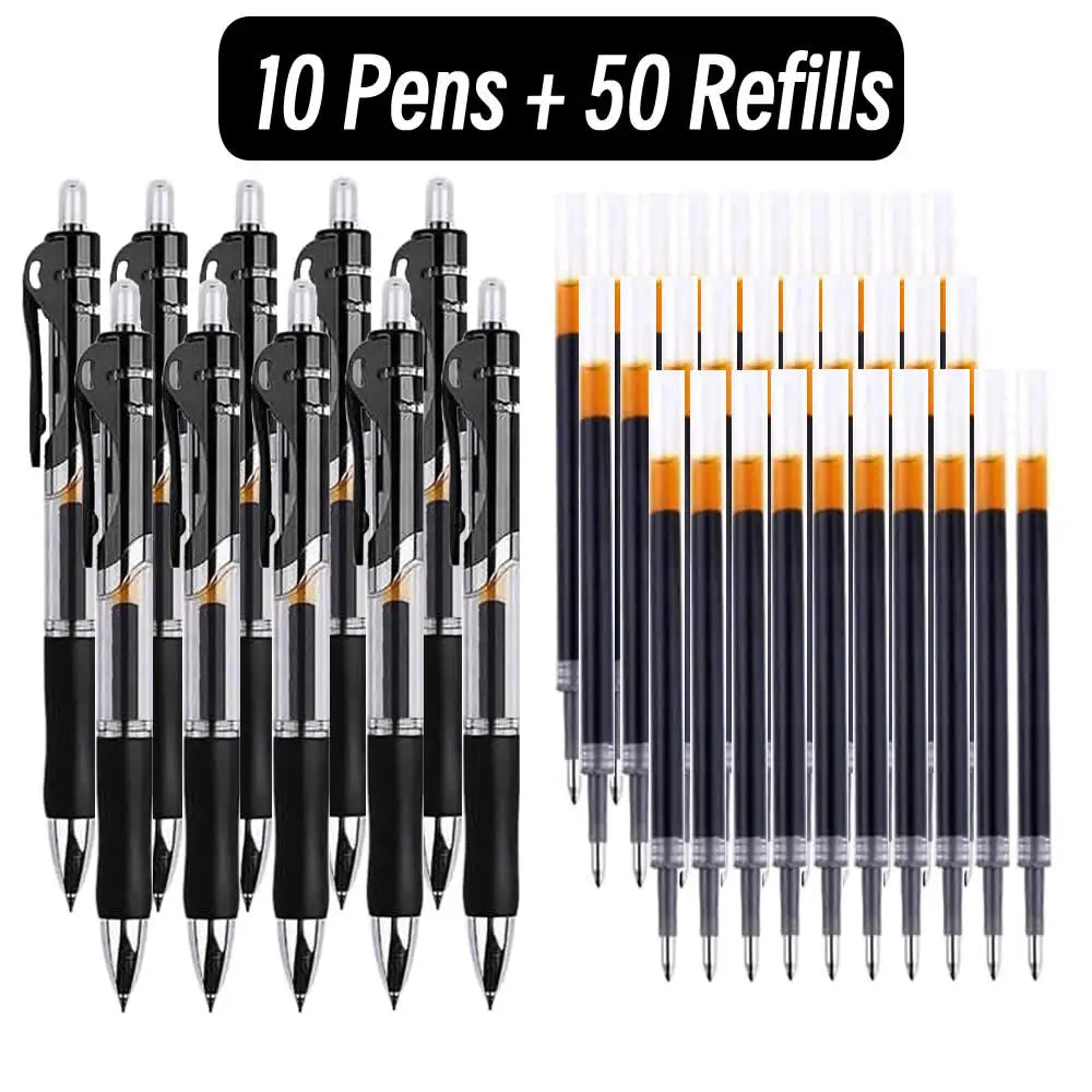 Clearance_Gel Pen Set Black Blue Ballpoint 0.5 mm Refills Cute School & office writing pens supplies Kawaii Korean Stationery_Co