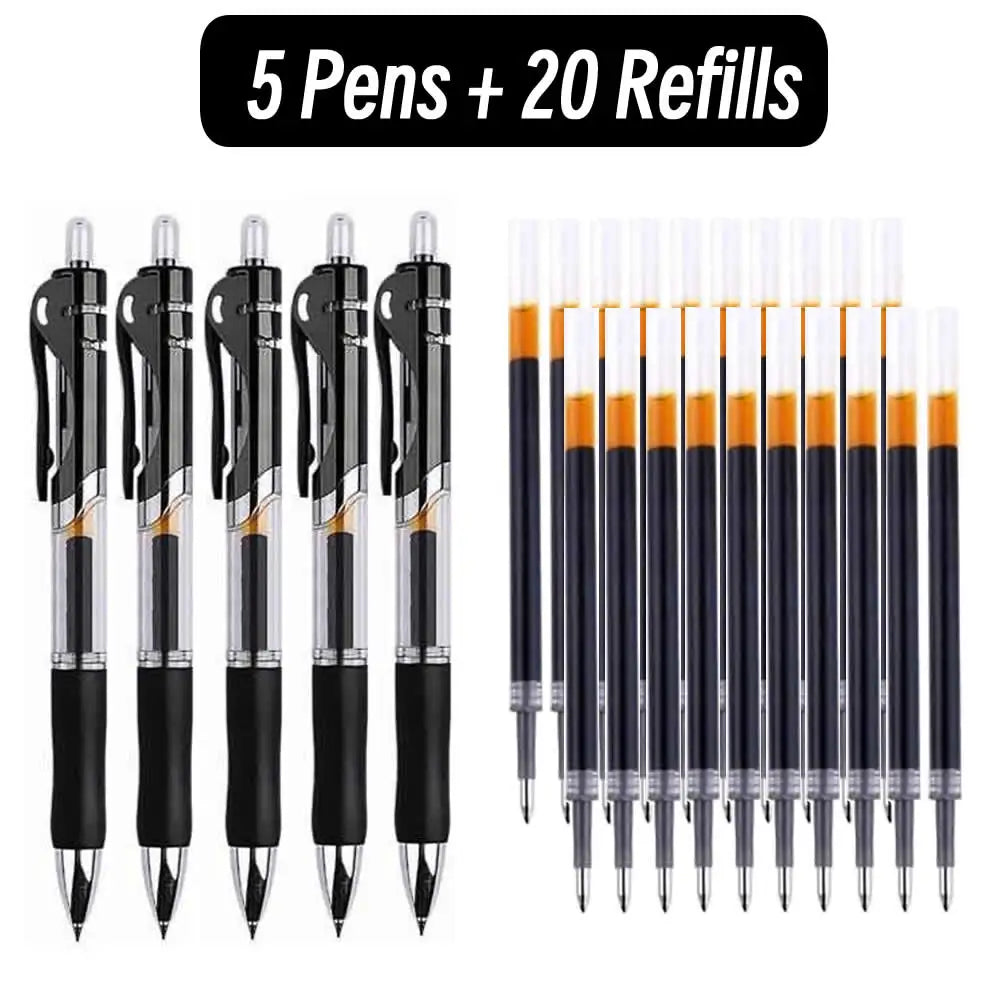 Clearance_Gel Pen Set Black Blue Ballpoint 0.5 mm Refills Cute School & office writing pens supplies Kawaii Korean Stationery_Co